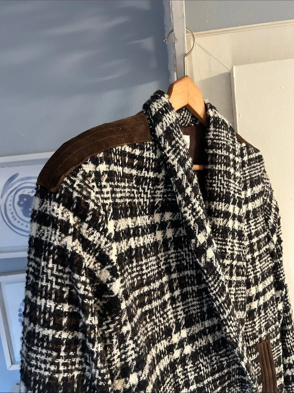 Vintage Margaret Godfrey Bagatelle Black Brown White Tweed Blazer Size 10